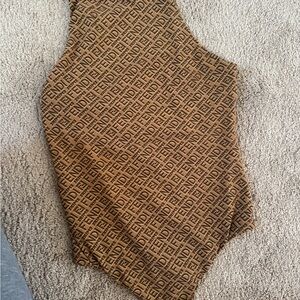 Fendi Brown Logo Bodysuit
